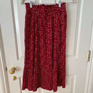Chic Red Polka Dot Maxi Skirt